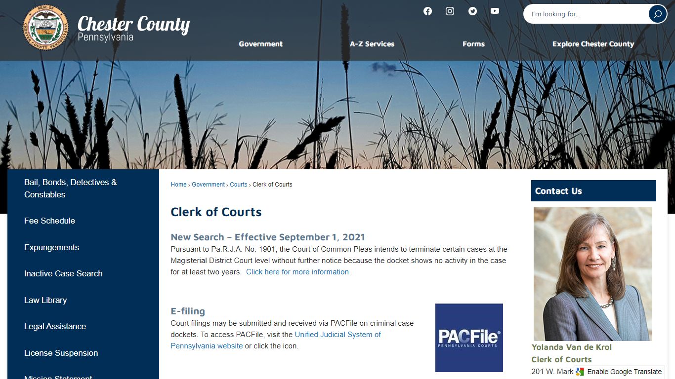 Clerk of Courts | Chester County, PA - Official Website